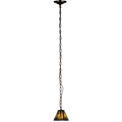 Meyda Tiffany & Stained Glass 1 - Light Bronze Lantern Pendant