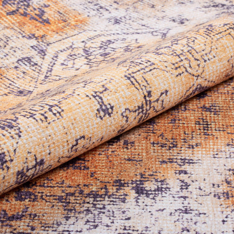 Tapis luxueux lavable à la machine, 4,9 x 7,5 pieds, 100% polyester, 1850 g / m², hauteur des poils: 0,2 pouce | Envers écologique en polyester recyclé | Parfait pour le salon et la chambre à coucher, conception douce et durable