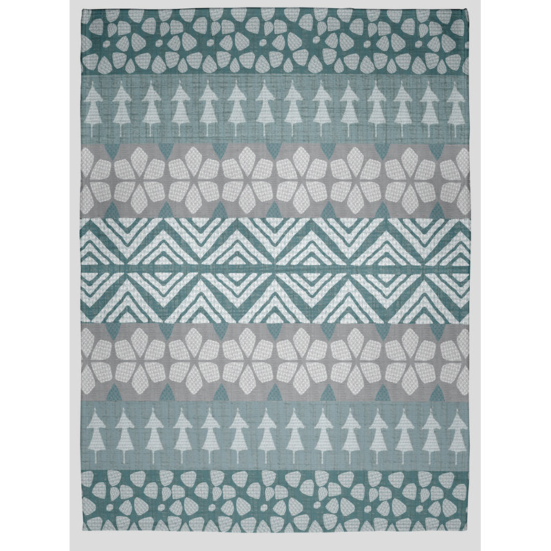 Jeté de Noël FairIsle 50 "x 60", Bleu/gris