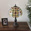 Lampe de table de style Bernfried Tiffany avec haricots de cristal en verre coloré or et ampoules DEL incluses H22 po