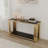 Aaradhya Wood Storage Console Table with Sturdy Metal Frame and Tempered Glass Top-1034306748