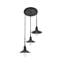Luminaire suspendu conique 3 lumières grappe Dellwood-457080125
