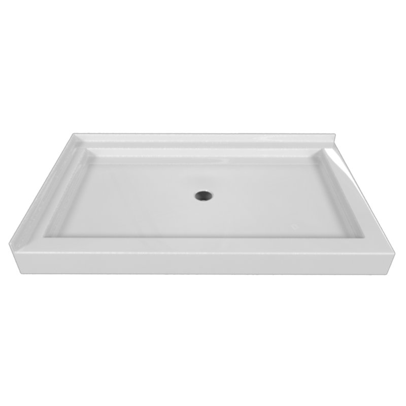 Signature 48'' W 32'' D Rectangular Double Shower Base, Biscuit