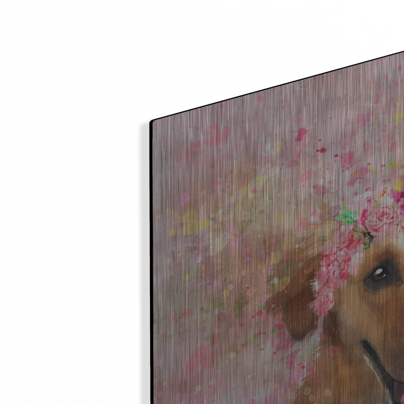 "Flower Crown Labrador Retriever 3" par Furbaby Affiliates, H 24 po x l 24 po