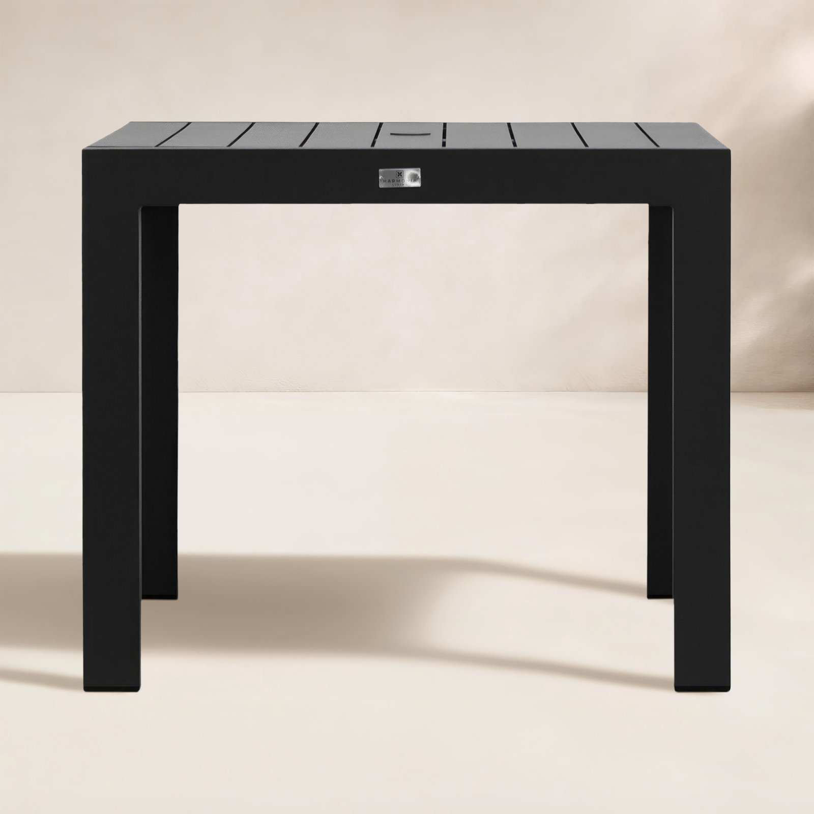 Bisharah Aluminum Outdoor Dining Table, Black