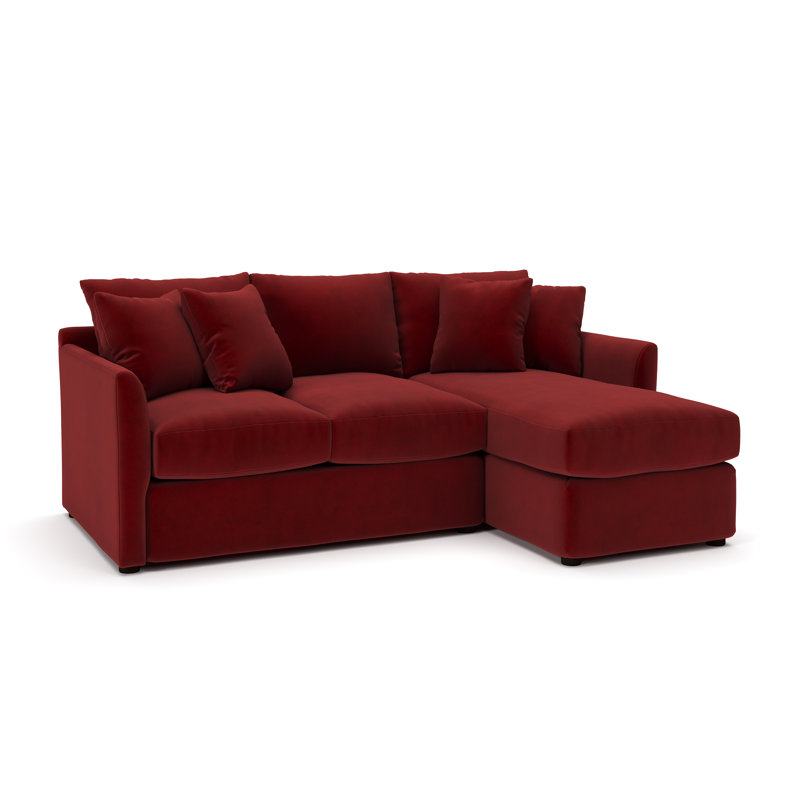 Cecelia Upholstered Sectional, Right Hand Facing, Bella Ruby Performance Velvet
