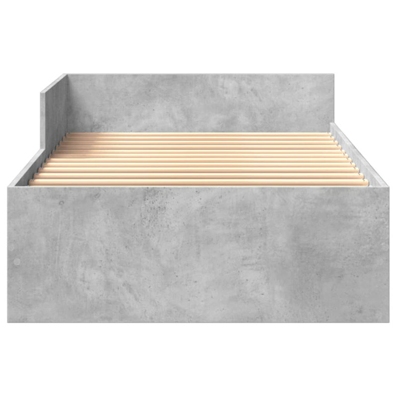 Bed Frame Without Mattress Engineered Wood, European Single (90 x 200 cm), Concrete Grey