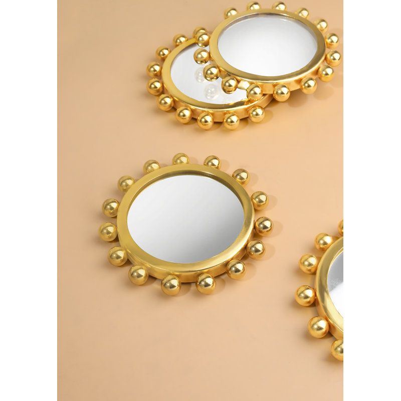 Sous-verres miroitants or Astra | Ensemble de 4