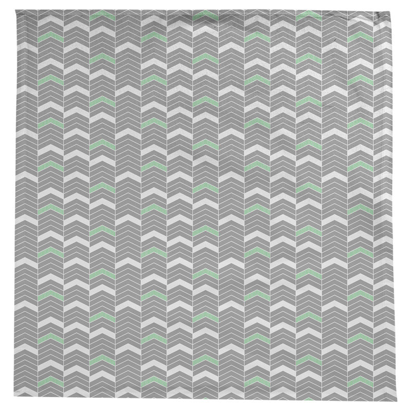 Nappe à chevrons à traits Stephenie, Gris / vert / blanc