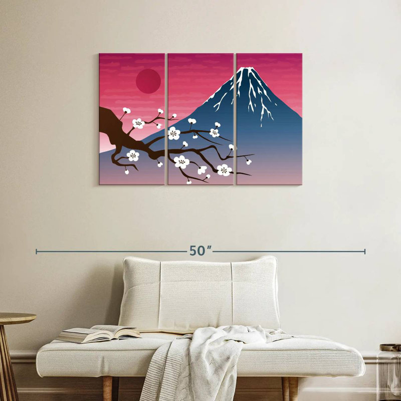 Alvord, Mont Fuji et Sakura, H 24 po x l 38 po
