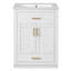 Meuble-lavabo 24 po avec lavabo en céramique intégré, armoire de salle de bain avec 2 portes, 1 tiroir basculant et meuble-lavabo simple pour salle de bain de petite et moyenne taille-199081198