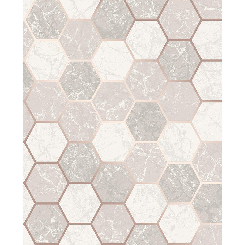 Radium 10m x 52cm Wallpaper Roll, Rose Gold