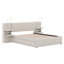 Lit plateforme tapissier avec lampes de lecture, tiroirs, lit gigogne et tablettes