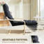 Curved Wooden Accent Chair, With Adjustable Footrest-344172629