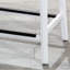 Tabouret 30 ", finition blanche, siège en cuir noir