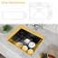 Évier de cuisine en acier inoxydable à simple cuve encastrable L 23 po x l 18 po-126562269