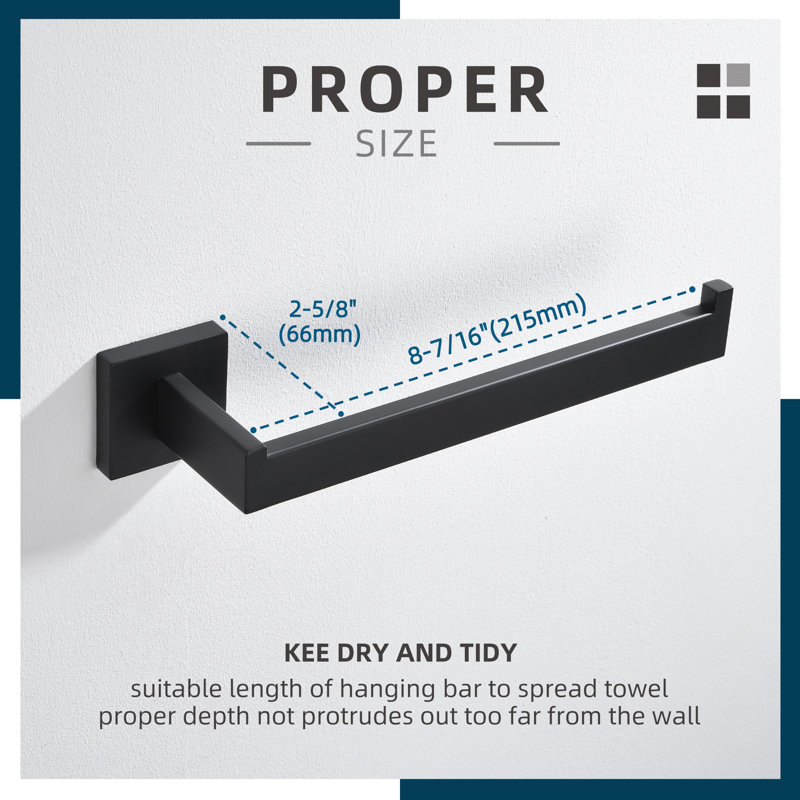 Hand Towel Holder, Matte Black