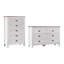 Ensemble de chambre à coucher 2 pièces 2 pièces, 5 tiroirs avec commode horizontale à 6 tiroirs