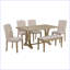 Ensemble de table de salle à manger 6 pièces avec 4 chaises rembourrées Modern-46585910-46585909-46585911