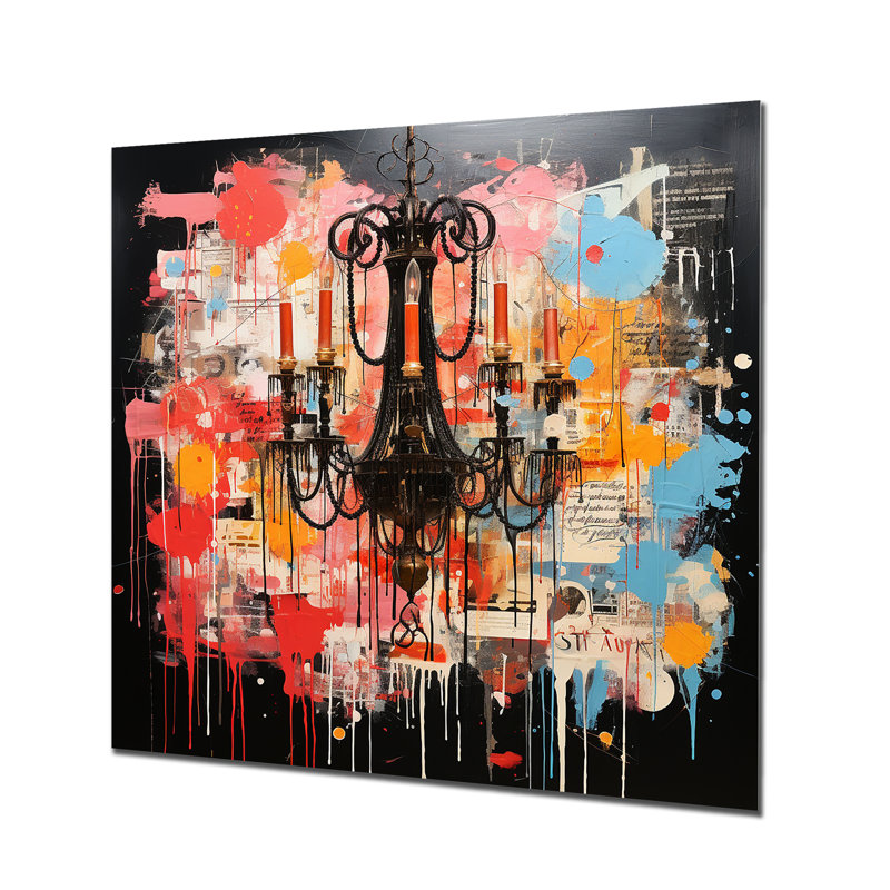 Popart Chandelier Extravaganza II - lustre en métal, art mural, H 16 po x l 16 po