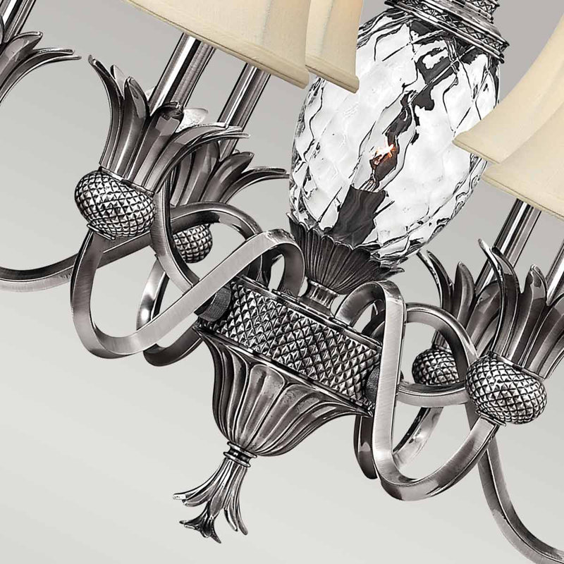 Barnesville 7 - Light Shaded Chandelier, Antique Nickel