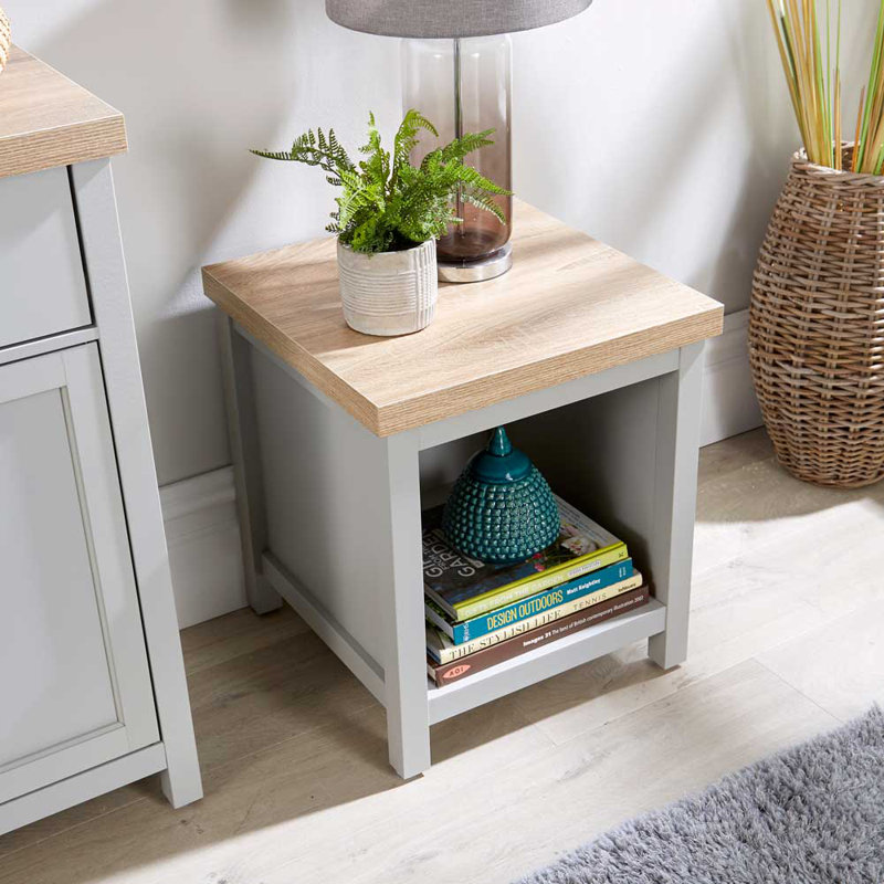 Avon Lamp Side Table, Grey