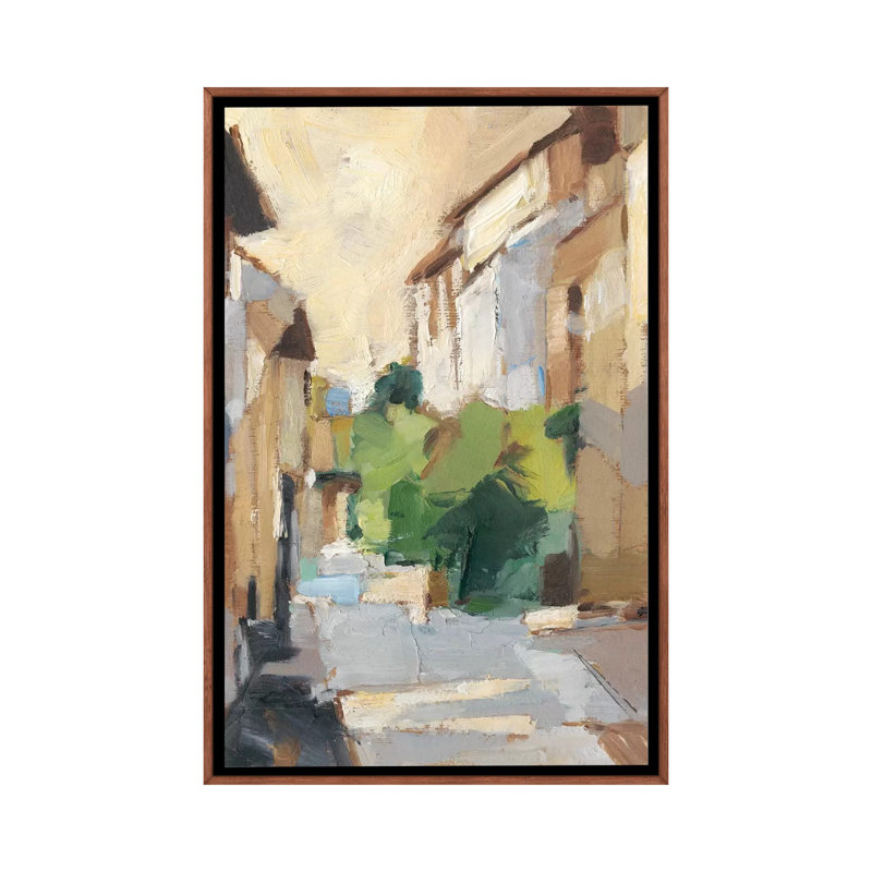 «Village Streets II» par Ethan Harper - reproduction d'art, H 60 po x l 40po x P 1,5 po, Toile avec cadre en bois classique