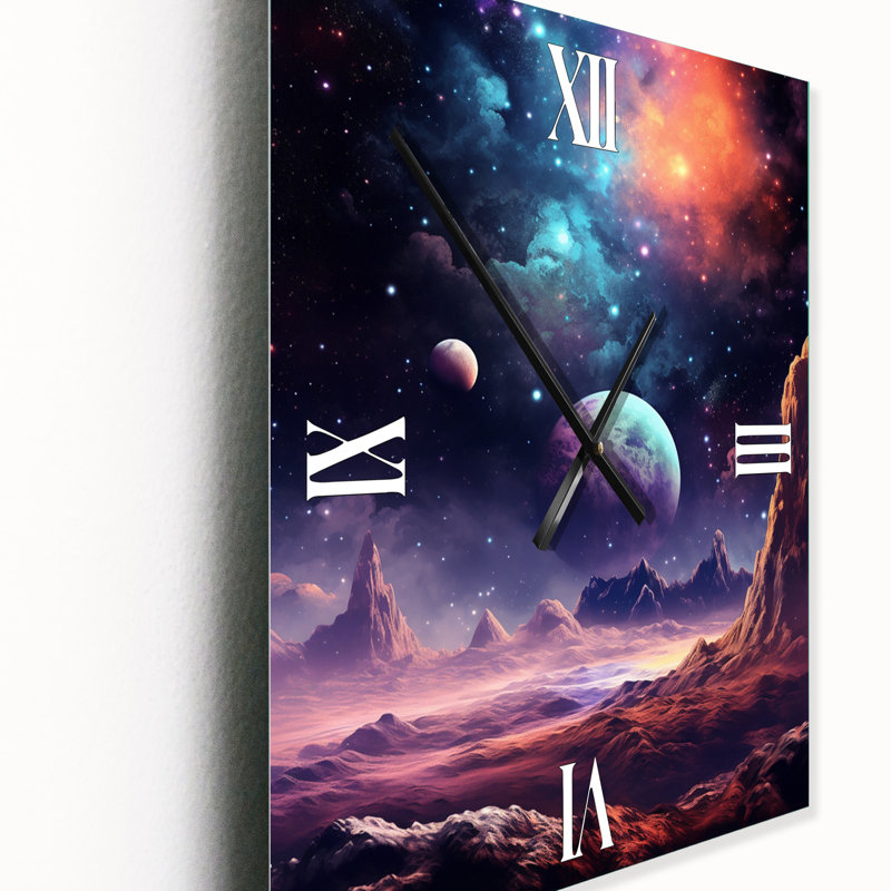 Horloge murale moderne Bright Star In Distant Galaxy I - Beach, Moyen