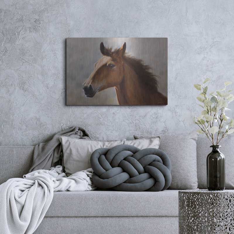 «Horse pensé» par John Silver, H 24 po x l 36 po