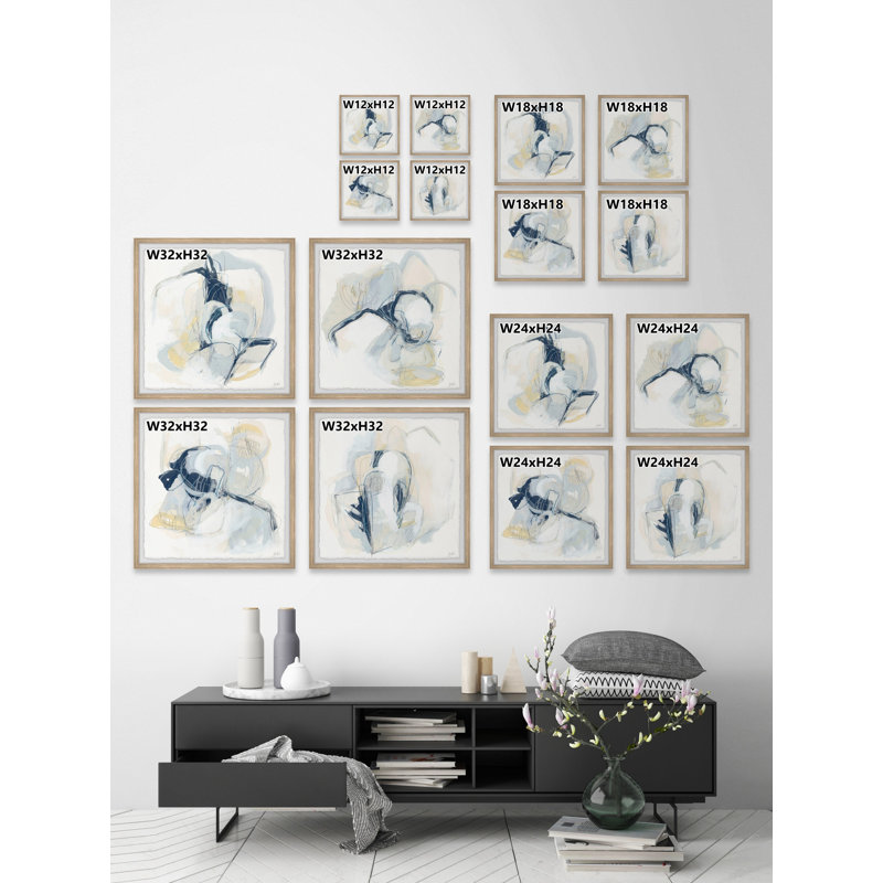 Pastel Sketches - Ensemble de 4 reproductions de cadres photo sur papier, H 18 po x l 18 po