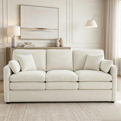 89-inch 3-Seater Cloud Sofa with Chenille Fabric and Lumbar Pillow