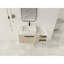 Meuble-lavabo moderne 42 po avec lavabo d'art en céramique, dalle de pierre plate blanche et petites tablettes de rangement, porte à fermeture douce, ensemble KD (Top-BAB110MOWH)-135110704