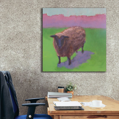  «Pasture Sheep» par Carol Young, art mural sur toile, 37 po x 37 po