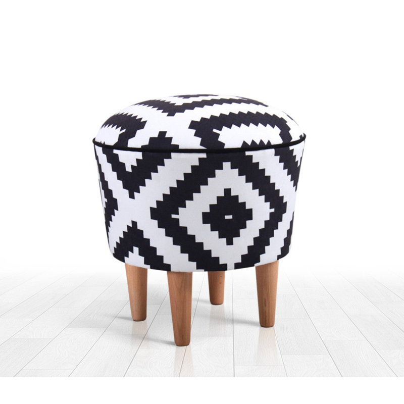 Parkview 42cm Wide Rectangle Geometric Footstool Ottoman