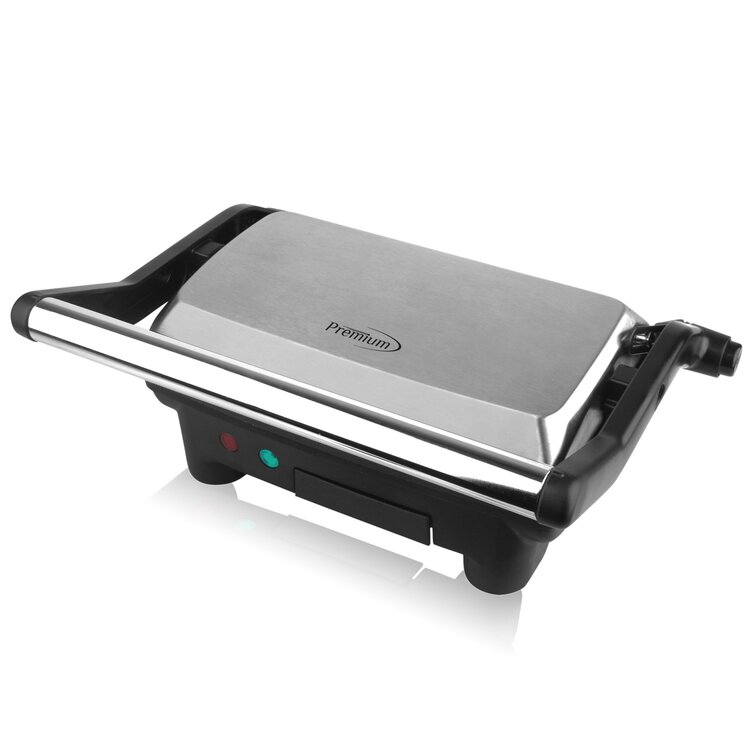 Ovente Electric Indoor Panini Press Grill with Non-Stick Double Flat Cooking  Plate Countertop Sandwich Make