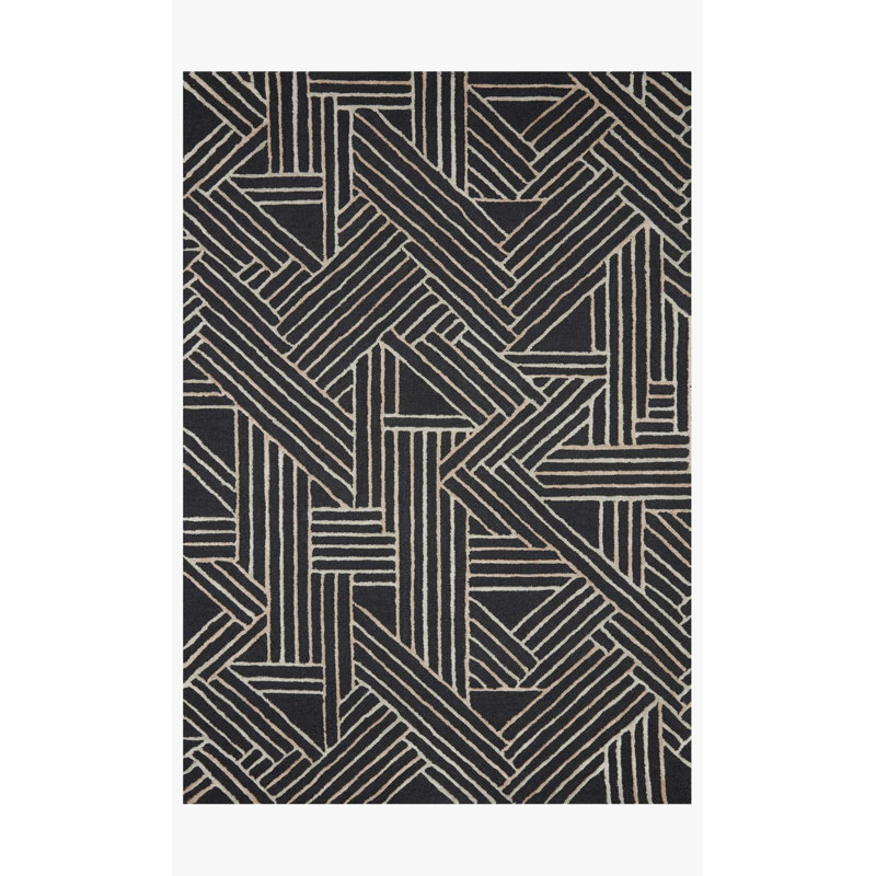 Dellon Geometric Indoor Rug, Black