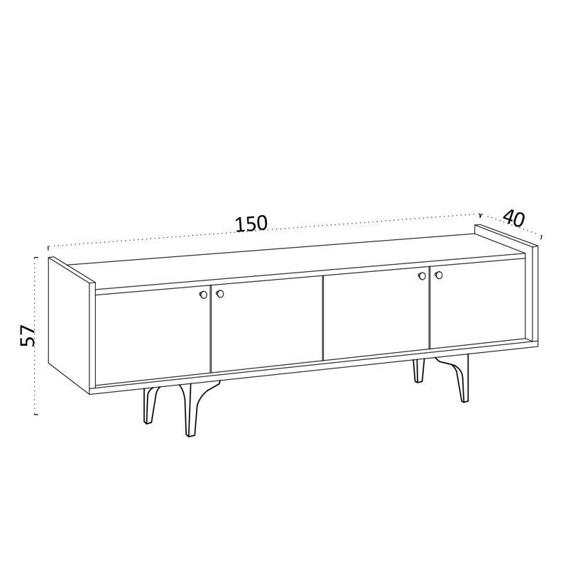Siegert TV Stand for TVs up to 65", White