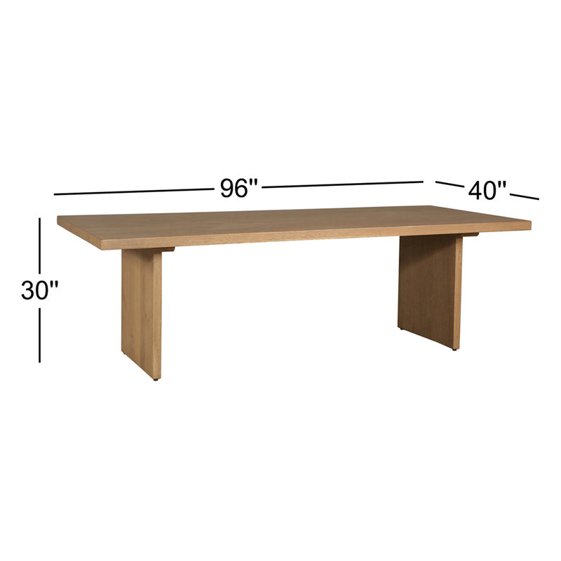 96'' Solid Oak Dining Table
