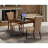 3 Piece Kitchen Table Set Contains a Rectangle Dining Table with Dropleaf and 2 Light Sable Linen Fabric Upholstered Chairs, Mahogany-2023697862-2018381002-2023697861