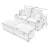 Tereas 70.5“ Upholstered Loveseat with Ottoman, Sectional Reversible Chaise Lounge-2001043616