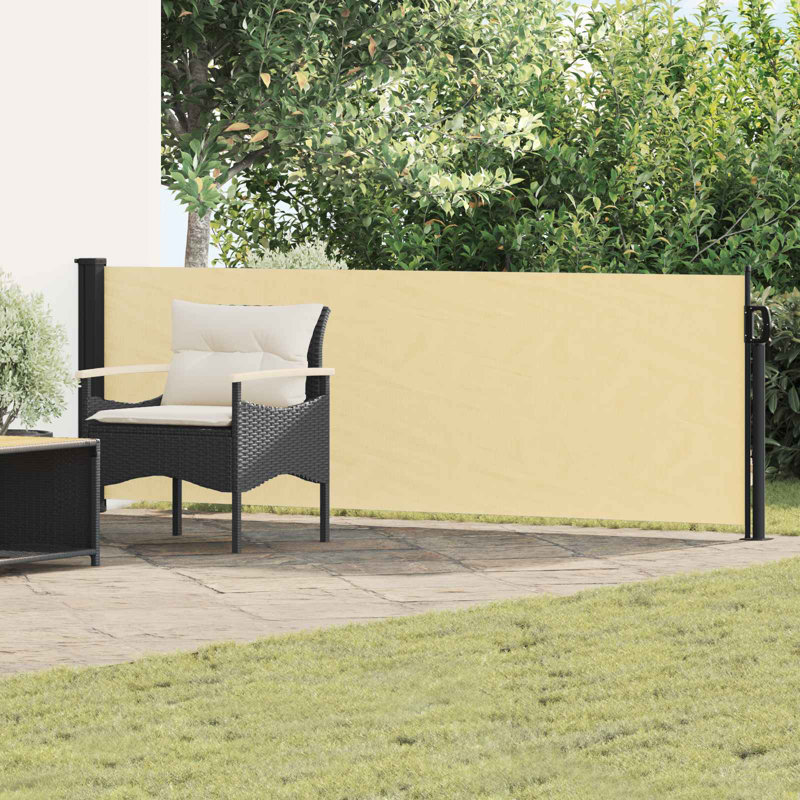 VidaXL Polyester Cover Retractable Patio Awning, 500cm W x 100cm D, Sand