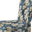 Orchidées asiatiques bleues et blanches à motif floral - Chaise d'appoint rembourrée de style campagnard, chaise d'appoint blanche