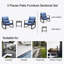 Ensemble de chaises bistro d'extérieur avec coussin bleu pour terrasse