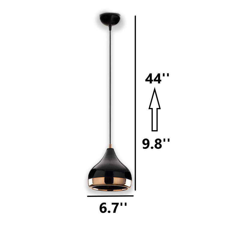 Luminaire suspendu en métal à hauteur réglable