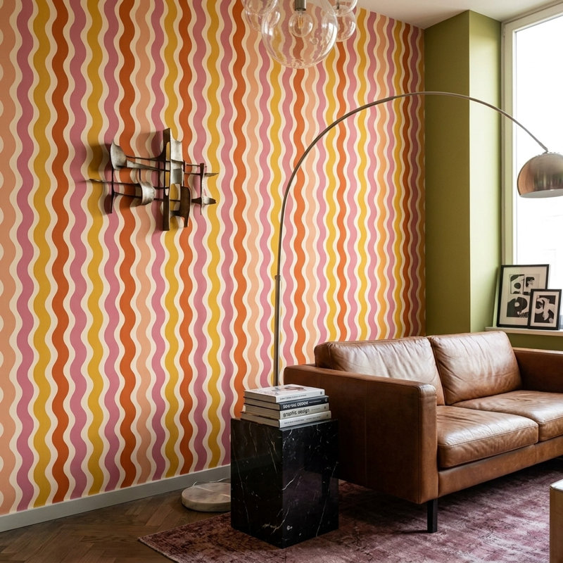 Papier peint mural Mid-Century, Peel and Stick