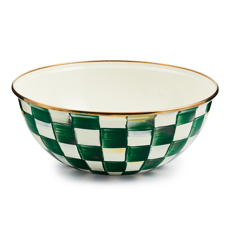Emerald Check Large Everyday Bowl, 9.5"
