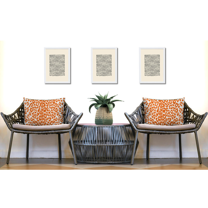 Oreiller réversible intérieur / extérieur à imprimé zébré Dibi, 25 x 18, Orange