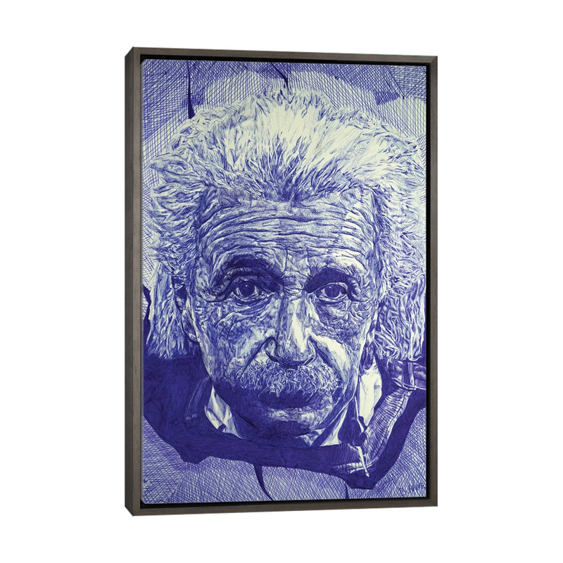« Einstein Ballpoint Pen » par Ben Heine-impression d’art graphique, H 40 po x l 26 po x P 1,5 po, Pas de tapis