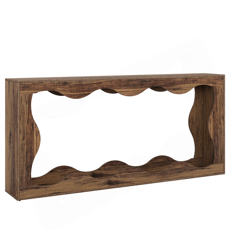 63 "Farmhouse Console Table With Storage, Light Brown