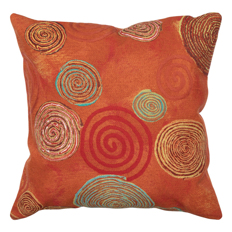  Graffiti Swirl Outdoor Square Pillow Cover & Insert, 20" x 20", Warm 1